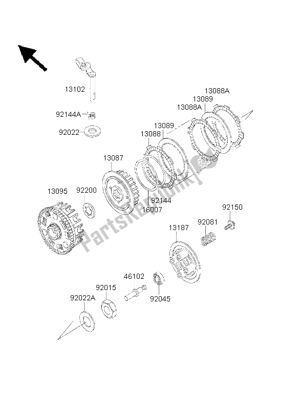 Toutes les pièces pour le Embrayage du Kawasaki Eliminator 125 2000