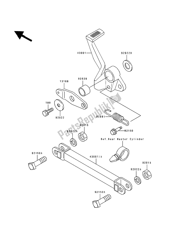 Todas as partes de Pedal De Freio do Kawasaki Zephyr 550 1993