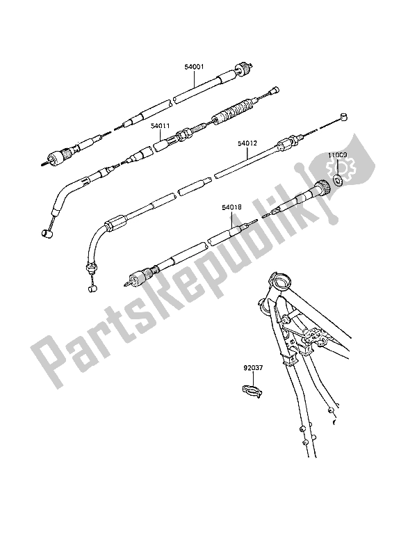 All parts for the Cables of the Kawasaki GPZ 305 Belt Drive 1988