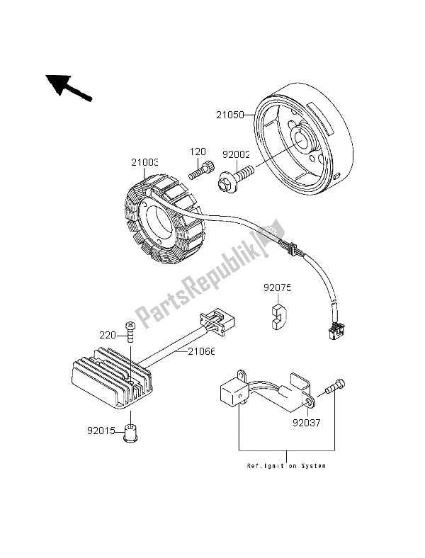 Tutte le parti per il Generatore del Kawasaki EL 252 1996