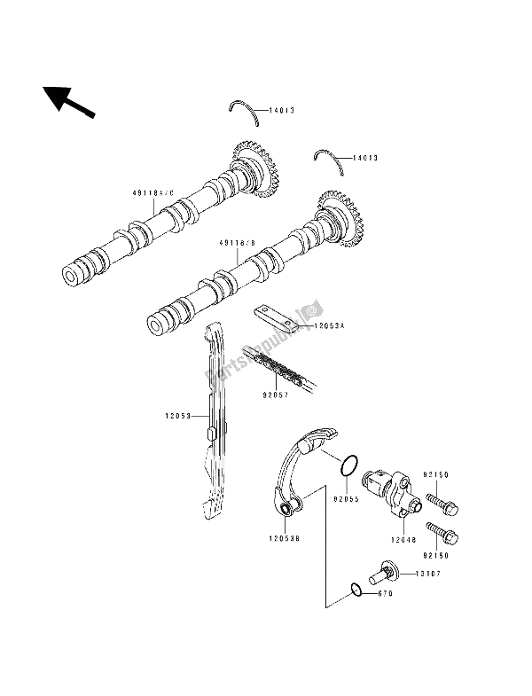 Tutte le parti per il Albero A Camme (s) E Tenditore del Kawasaki ZXR 750 1993