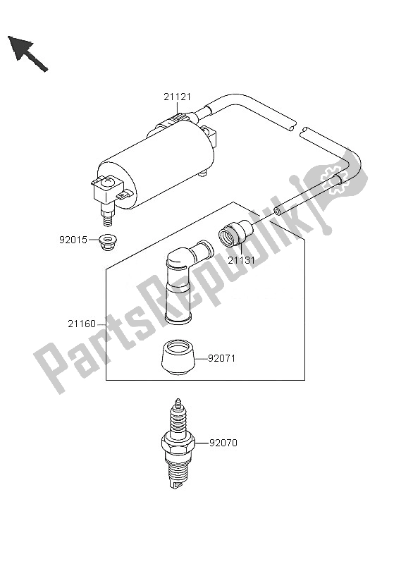 All parts for the Ignition System of the Kawasaki KLF 300 4X4 2005