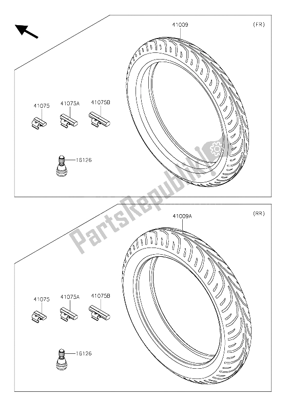 Toutes les pièces pour le Pneus du Kawasaki Z 250 SL ABS 2015