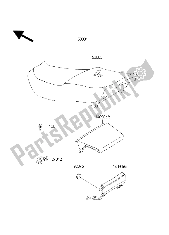 All parts for the Seat of the Kawasaki ZZ R 600 2001