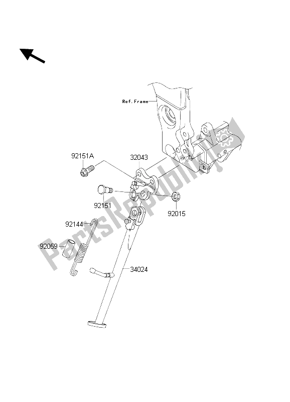 Todas las partes para Stand (s) de Kawasaki Ninja ZX 10 RR 1000 2004