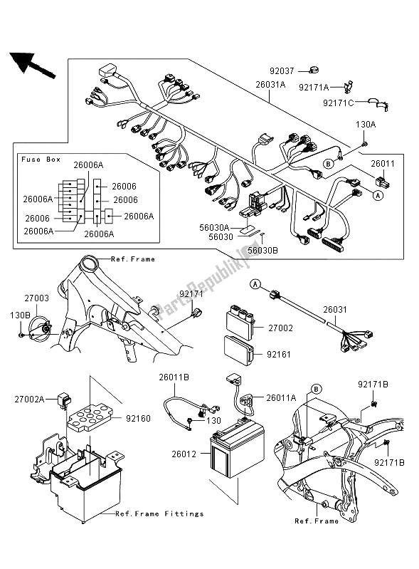 All parts for the Chassis Electrical Equipment of the Kawasaki VN 900 Classic 2006