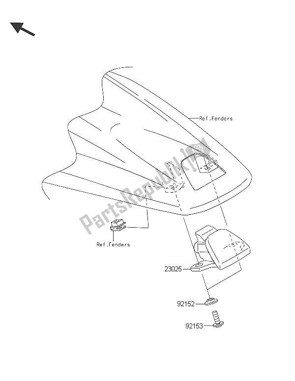 All parts for the Taillight(s) of the Kawasaki KLX 450R 2016