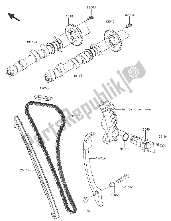 All parts for the Camshaft(s) & Tensioner of the Kawasaki Vulcan S 650 2016