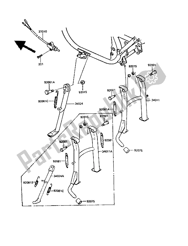 Toutes les pièces pour le Des Stands) du Kawasaki GPZ 550 1985