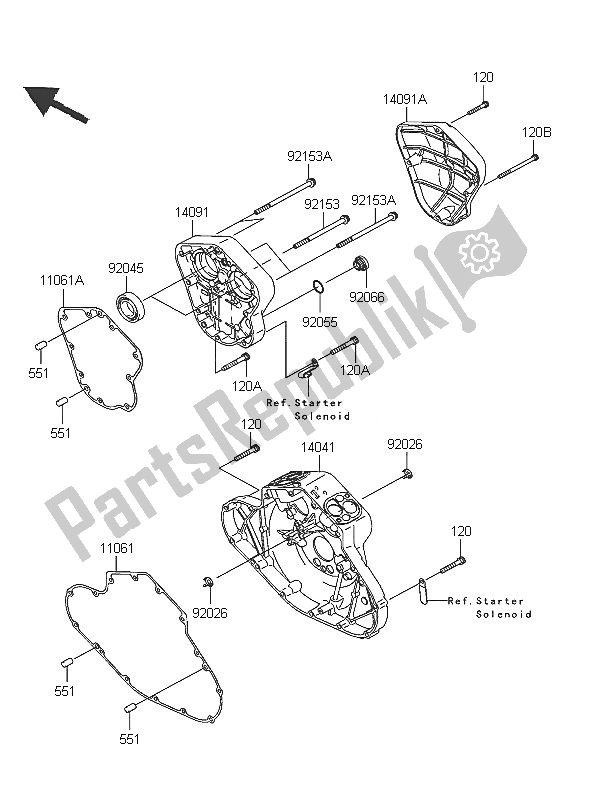 All parts for the Cam Cover of the Kawasaki VN 2000 2005