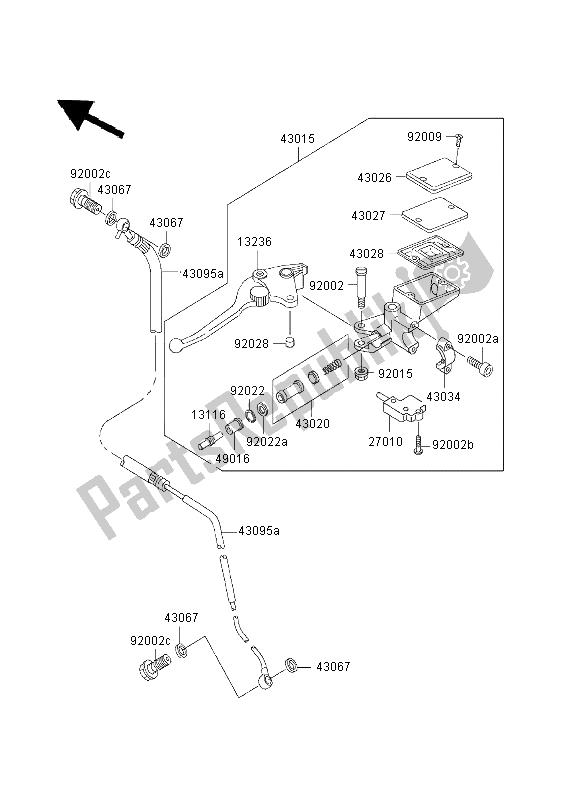 Toutes les pièces pour le Maître-cylindre D'embrayage du Kawasaki ZRX 1200 2003