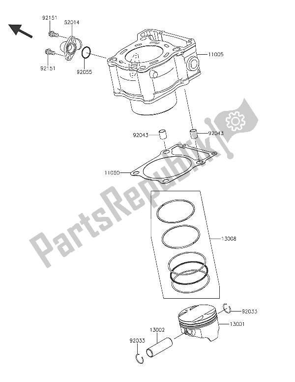 Wszystkie części do Cylinder I T? Ok (y) Kawasaki Z 250 SL ABS 2016