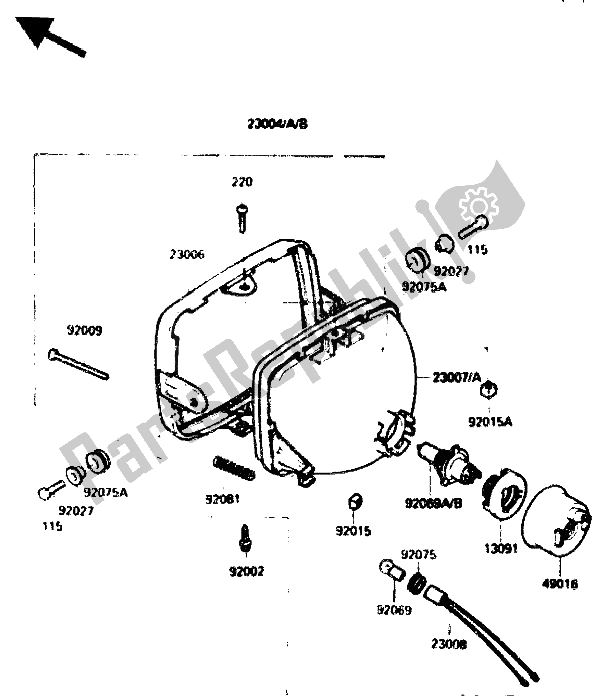 Tutte le parti per il Lampada Frontale del Kawasaki GPZ 750R 1985