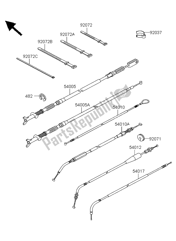 Wszystkie części do Kable Kawasaki KVF 360 4X4 2003