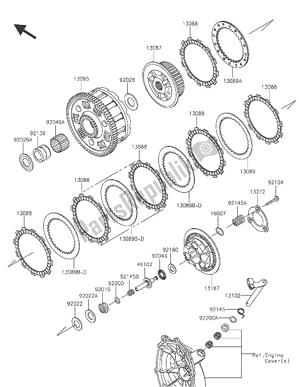 All parts for the Clutch of the Kawasaki Ninja ZX 6R 600 2016