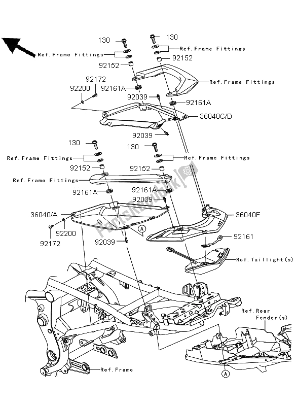 Todas las partes para Cubre Asientos de Kawasaki Versys ABS 650 2012