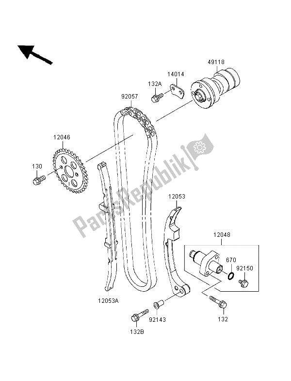 Tutte le parti per il Albero A Camme E Tenditore del Kawasaki Eliminator 125 1998