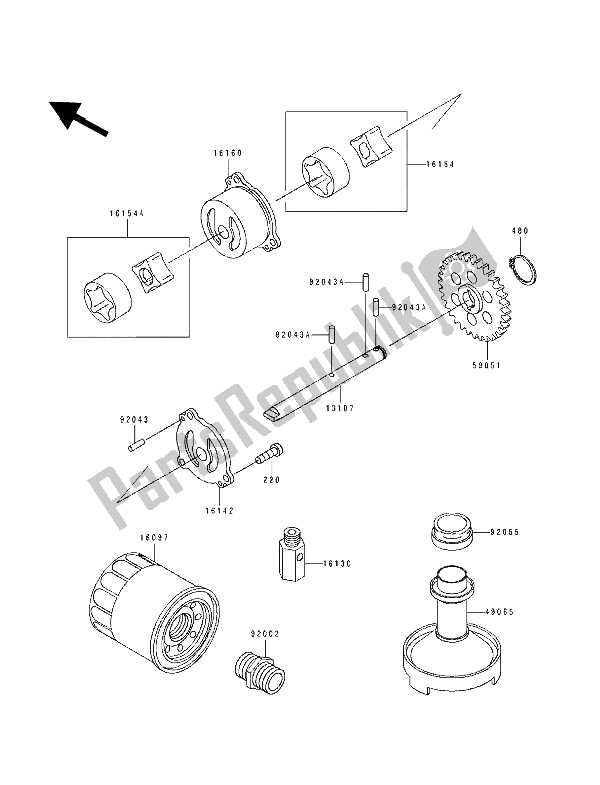 Todas las partes para Bomba De Aceite de Kawasaki ZZ R 600 1992