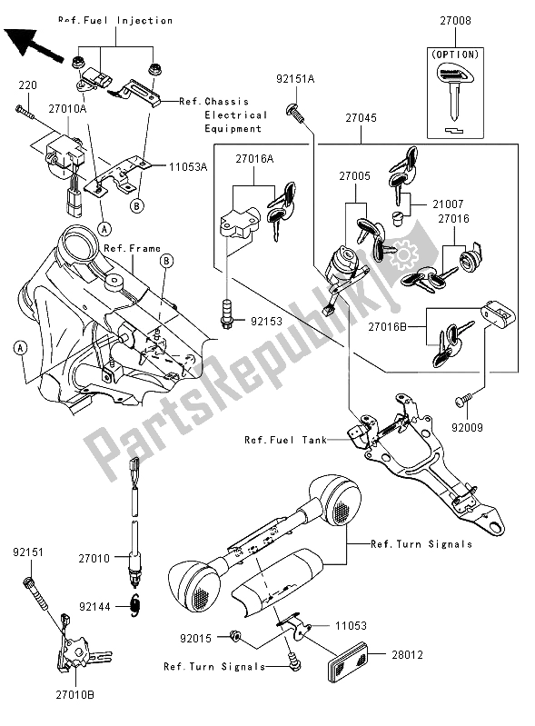 All parts for the Ignition Switch of the Kawasaki VN 1600 Classic 2006