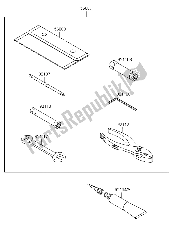 Alle onderdelen voor de Eigenaars Tools van de Kawasaki KLX 125 2013
