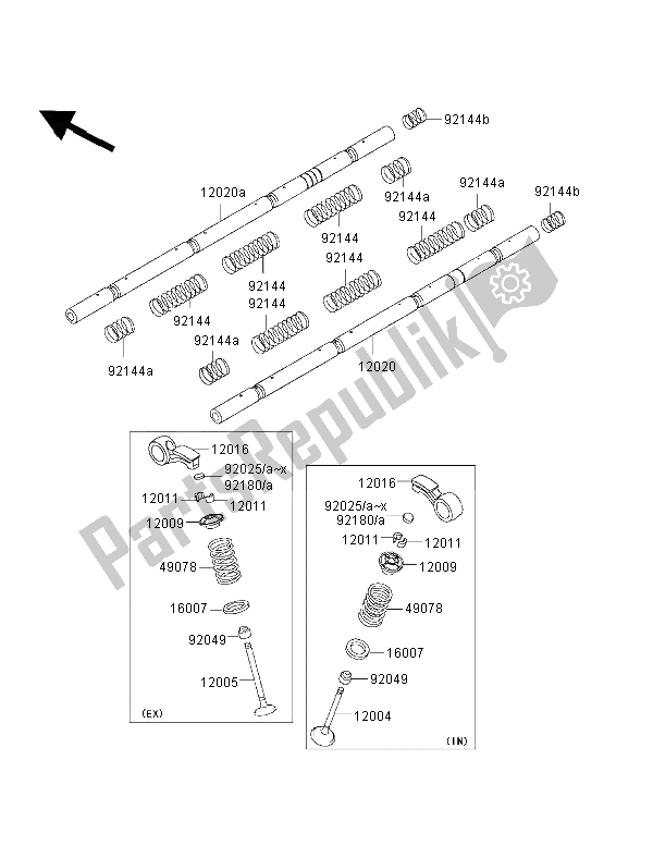 Todas las partes para Válvula de Kawasaki ZRX 1200R 2002