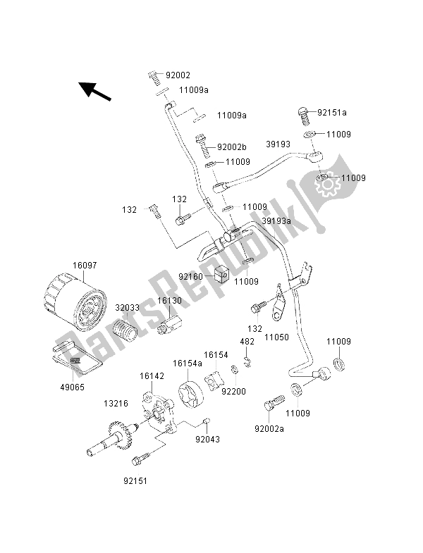 All parts for the Oil Pump of the Kawasaki KVF 400 2001