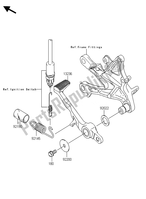 Tutte le parti per il Pedale Del Freno del Kawasaki Ninja ZX 10R 1000 2010