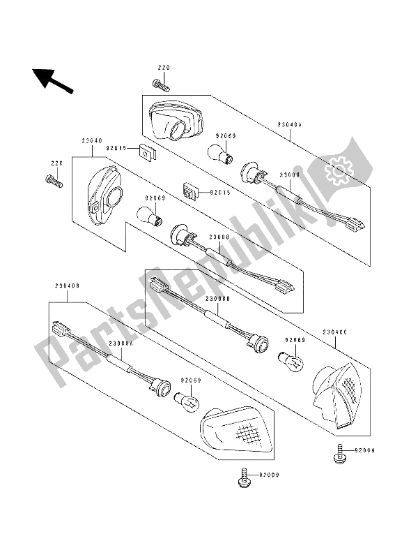 All parts for the Turn Signals of the Kawasaki ZZ R 1100 1994