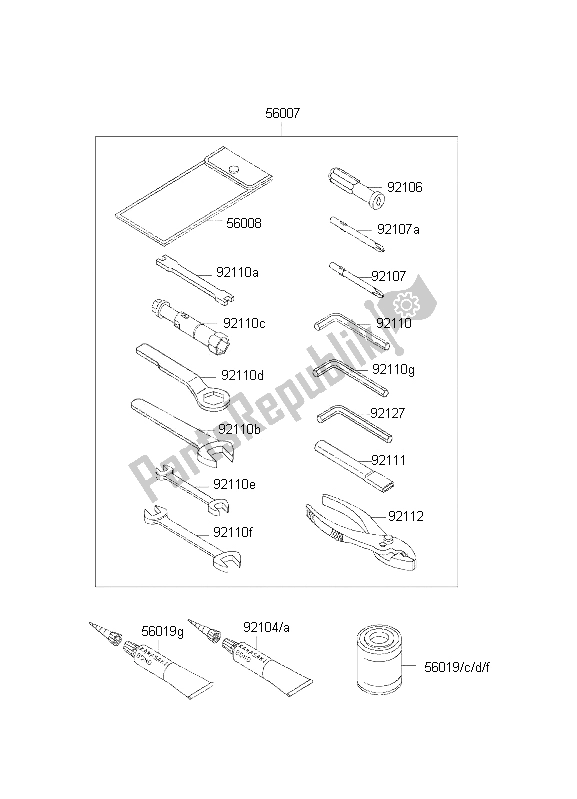 Tutte le parti per il Strumenti Proprietari del Kawasaki KLE 500 2001