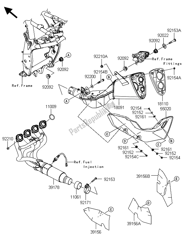 Tutte le parti per il Silenziatore (s) del Kawasaki Z 800 ABS DDS 2013