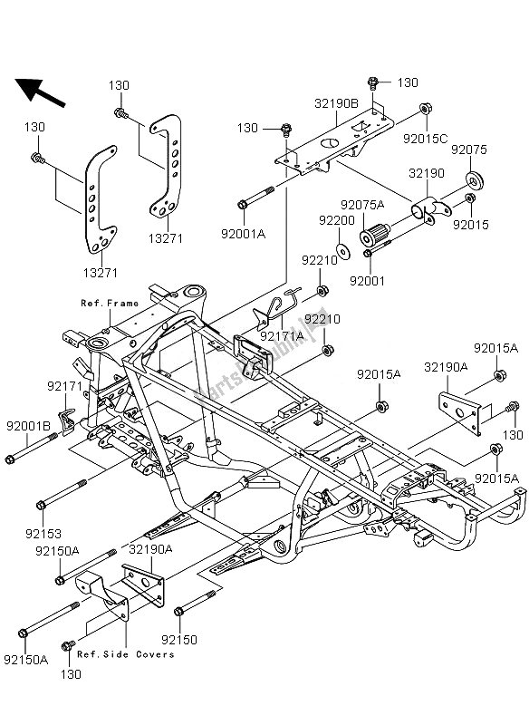 Todas las partes para Montaje Del Motor de Kawasaki KVF 360 4X4 2010