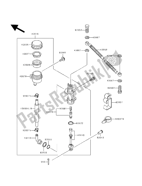 Tutte le parti per il Pompa Freno Posteriore del Kawasaki ZZ R 250 1994