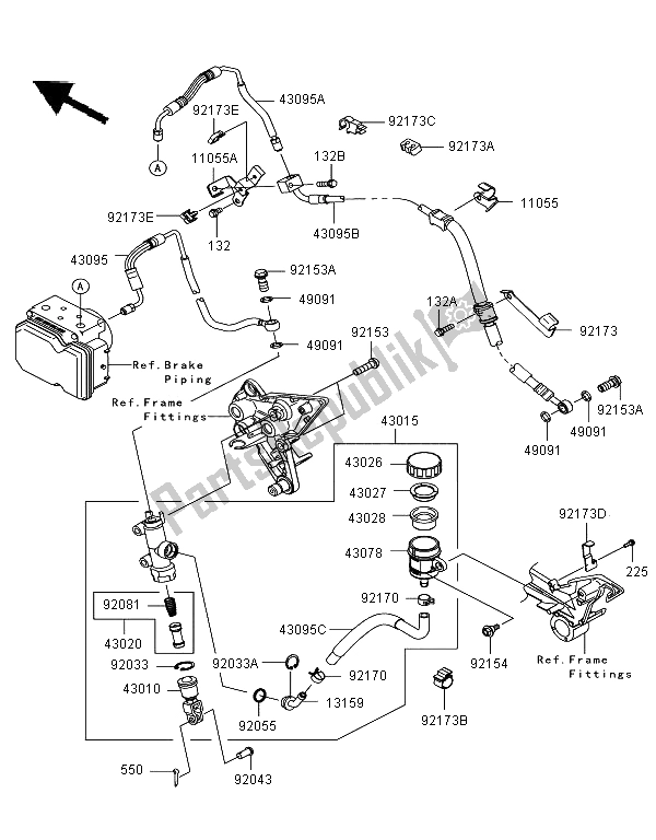 Todas las partes para Cilindro Maestro Trasero de Kawasaki Z 1000 SX ABS 2012