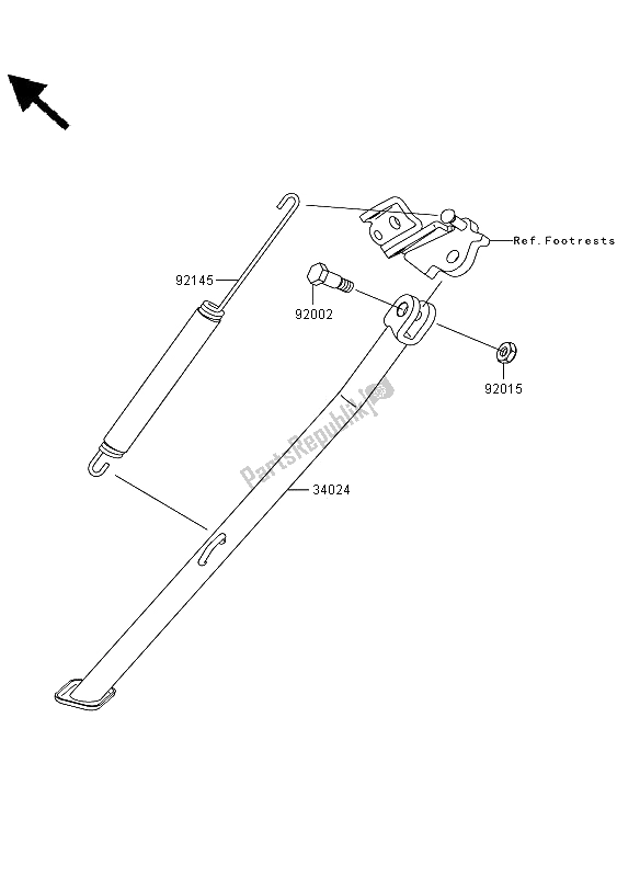 Alle onderdelen voor de Staan van de Kawasaki KLX 450R 2009