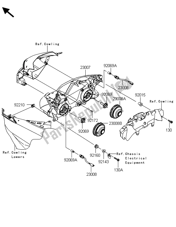 All parts for the Headlight(s) of the Kawasaki Ninja ZX 6R 600 2013