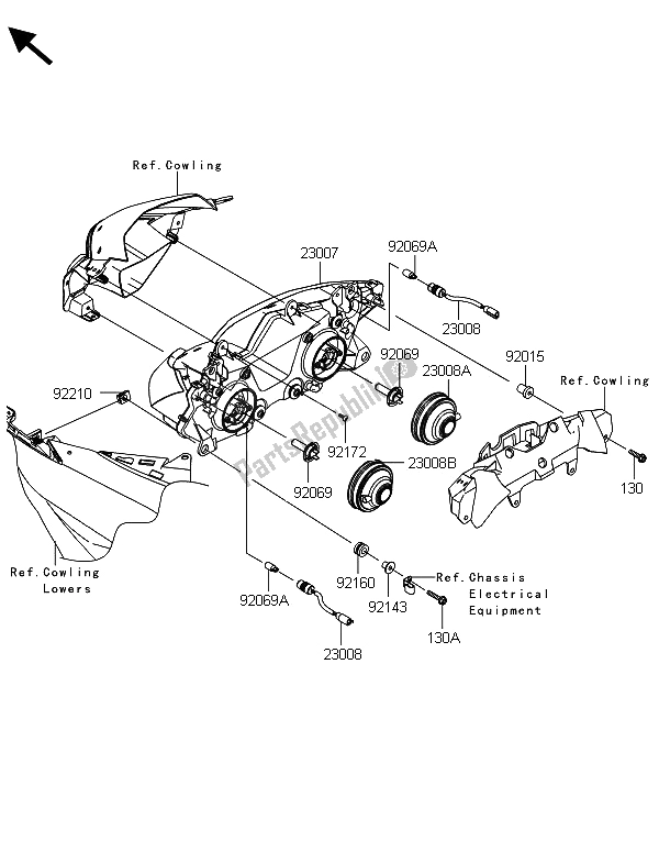 All parts for the Headlight(s) of the Kawasaki Ninja ZX 6R 600 2013