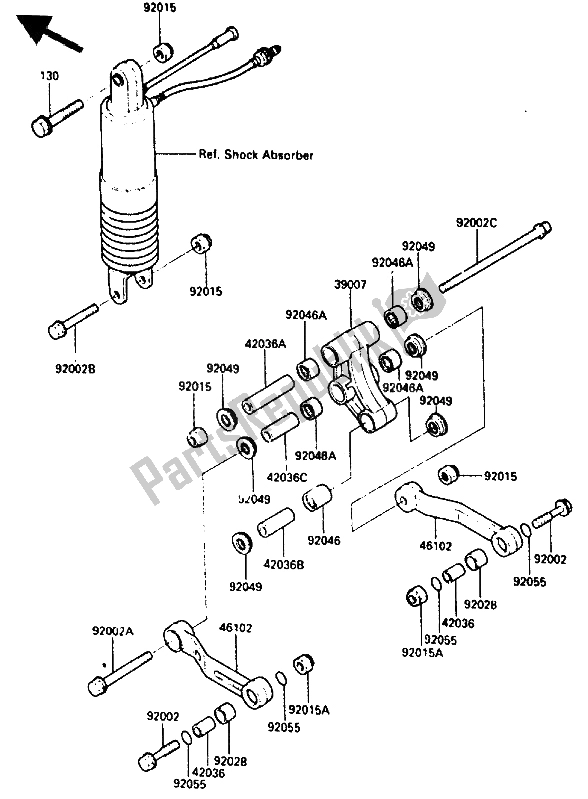 All parts for the Suspension of the Kawasaki GPZ 600R 1986
