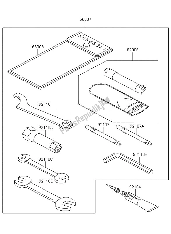 Todas las partes para Herramientas De Propietarios de Kawasaki KLF 300 4X4 2005