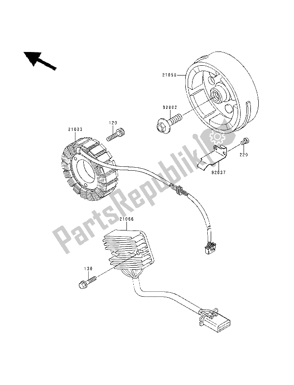 Tutte le parti per il Generatore del Kawasaki GPZ 500S 1994