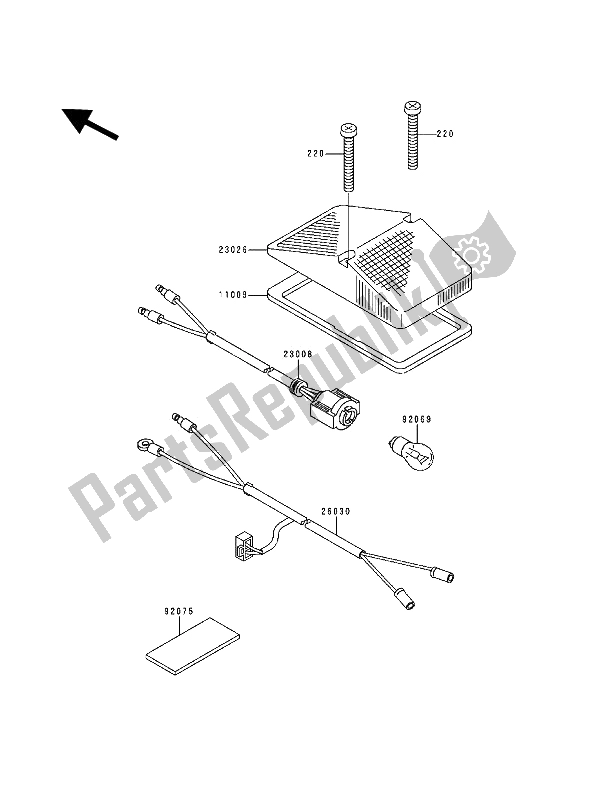 Alle onderdelen voor de Achterlicht van de Kawasaki KDX 200 1994