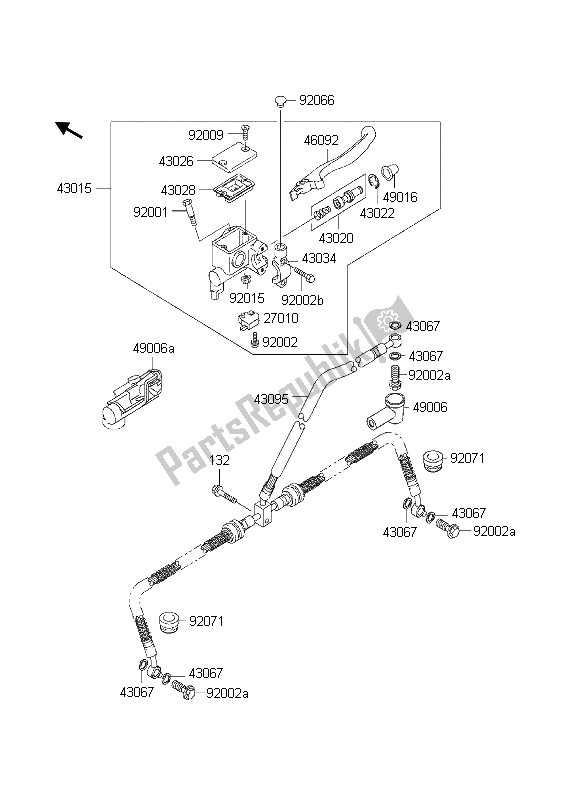 Tutte le parti per il Pompa Freno Anteriore del Kawasaki KVF 650 Prairie 4X4 2003