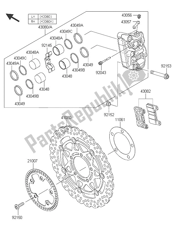 Todas las partes para Freno Frontal de Kawasaki Z 1000 SX 2016