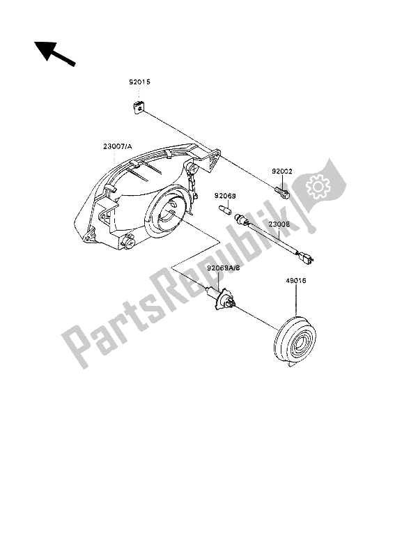 Todas las partes para Lámpara De Cabeza de Kawasaki ZZ R 1100 1990