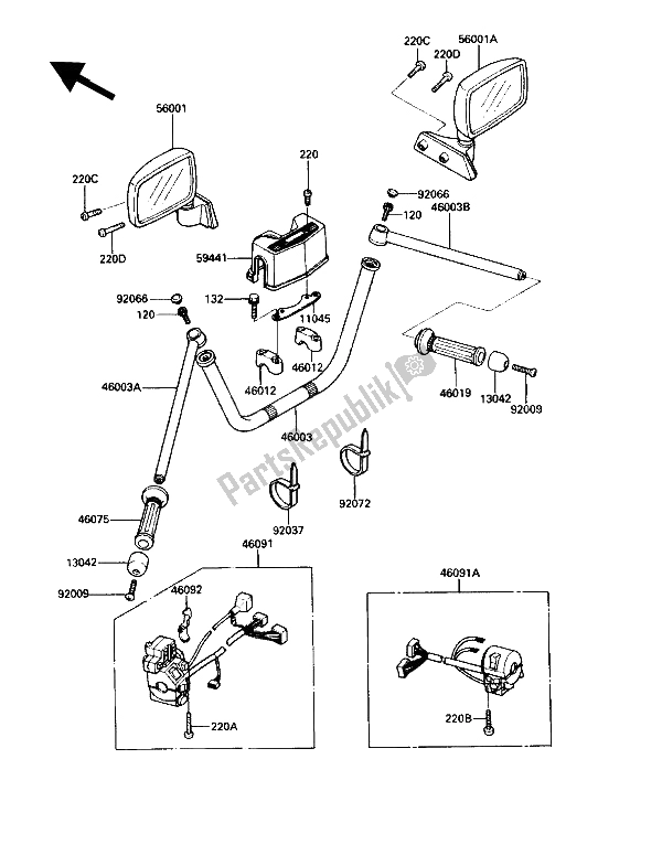 Todas las partes para Manillar de Kawasaki Voyager XII 1200 1991