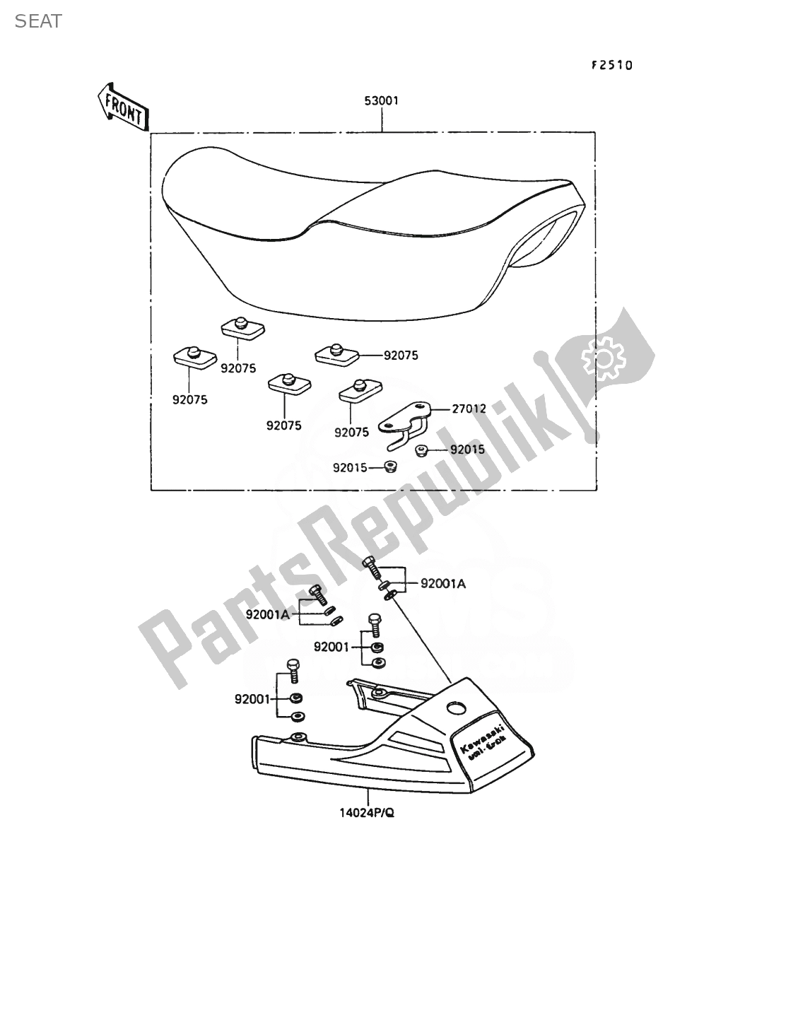 Toutes les pièces pour le Siège du Kawasaki AR 50 1989