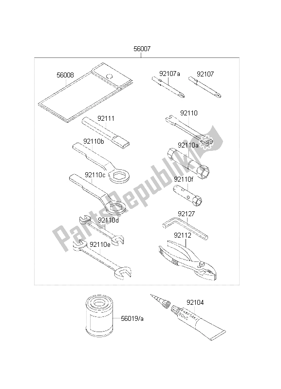 All parts for the Owners Tools of the Kawasaki KLR 650 2001