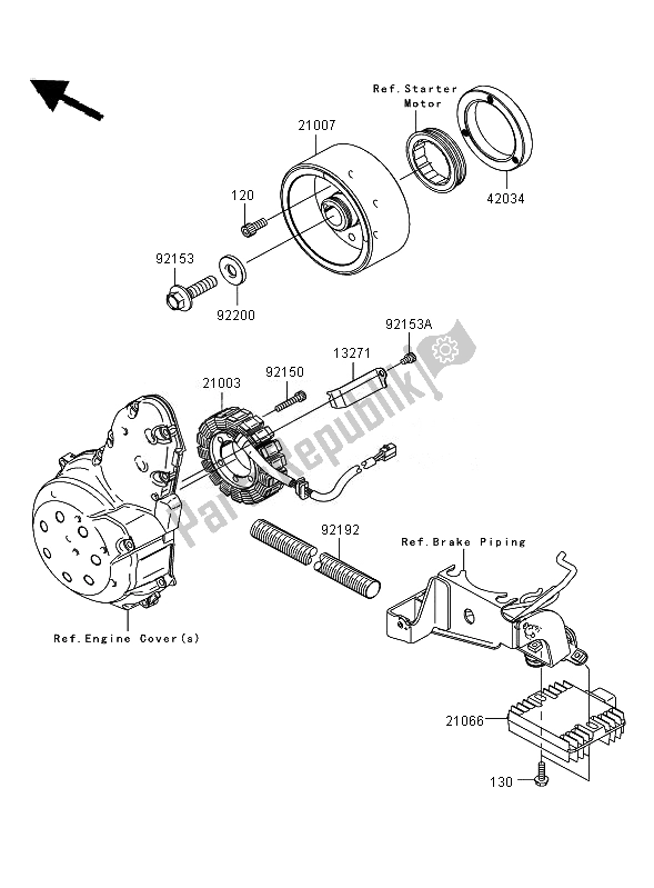 Tutte le parti per il Generatore del Kawasaki Versys ABS 650 2007