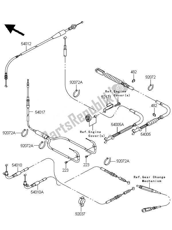 All parts for the Cables of the Kawasaki KFX 700 KSV 700A7F 2007