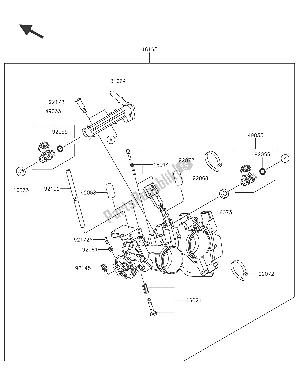 All parts for the Throttle of the Kawasaki Z 300 2016