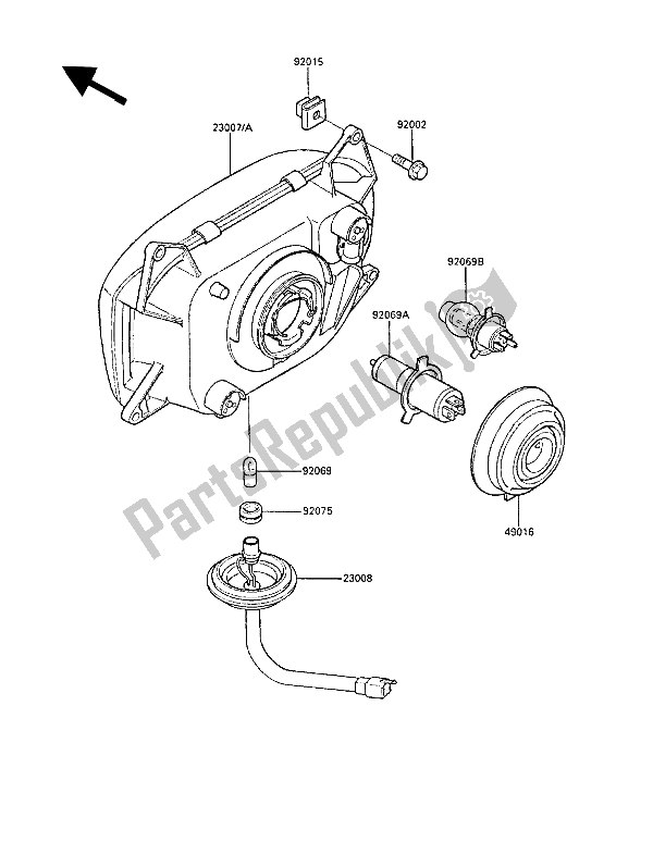 Tutte le parti per il Fari (s) del Kawasaki GPZ 600R 1987